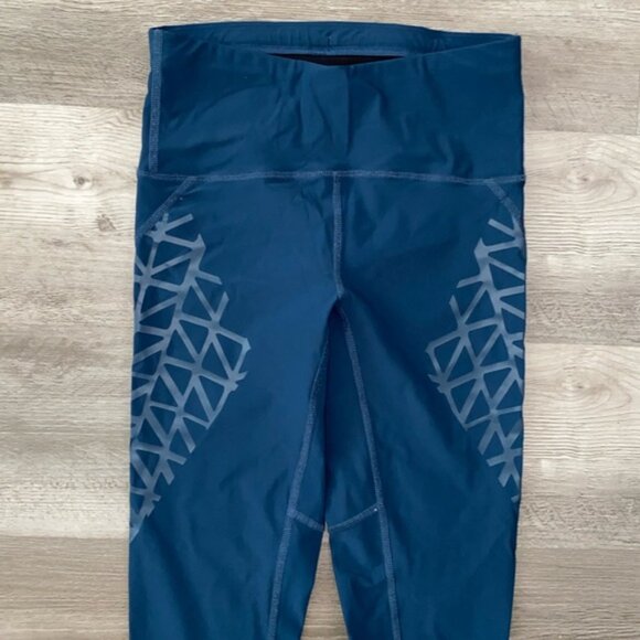 Sweaty Betty Legging 27” Tight Womens Small* Blue Lake Geometric Print Stretch - Picture 3 of 9